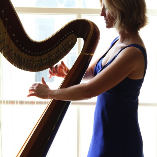 Laurie Rasmussen harpist at Astor Crowne Plaza