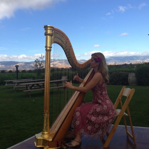 Wedding harpist at Gainey Vineyards, Santa Ynez