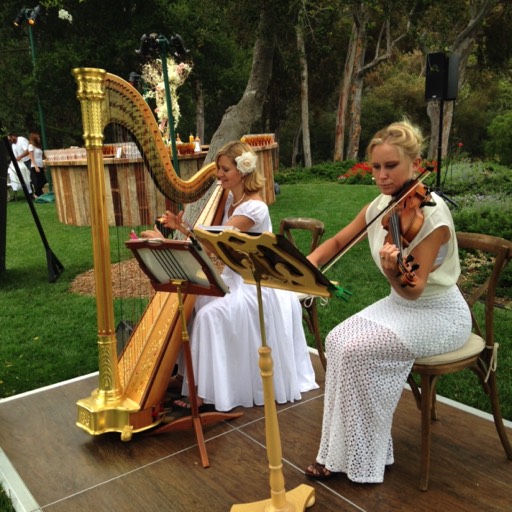 Harp and violin at San Ysidro Ranch wedding